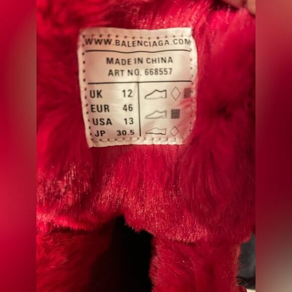 Balenciaga Track Fur Boots - 13 US - Red - 46 EU - Gorpcore - Track Hike Boots main image 15